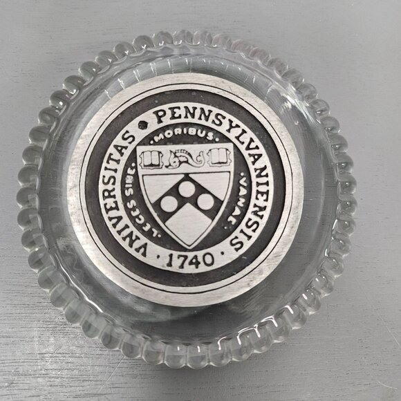 University Of Pennsylvania 1740 Glass Paperweight With Seal